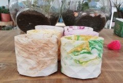 1 adet alçıdan yapılmış h:6 en:7 cm dekoratif saksı